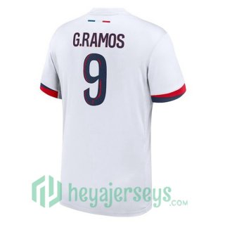 Paris Saint Germain (G.Ramos 9) Away Soccer Jerseys White 2024-2025