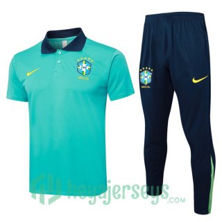Soccer Polo Brazil + Pants Green 2024-2025