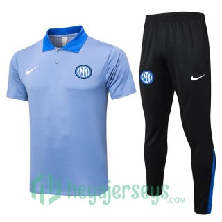 Soccer Polo Inter Milan + Pants Blue 2024-2025