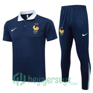 Soccer Polo France + Pants Blue Royal 2024-2025
