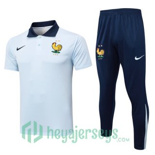Soccer Polo France + Pants Blue 2024-2025