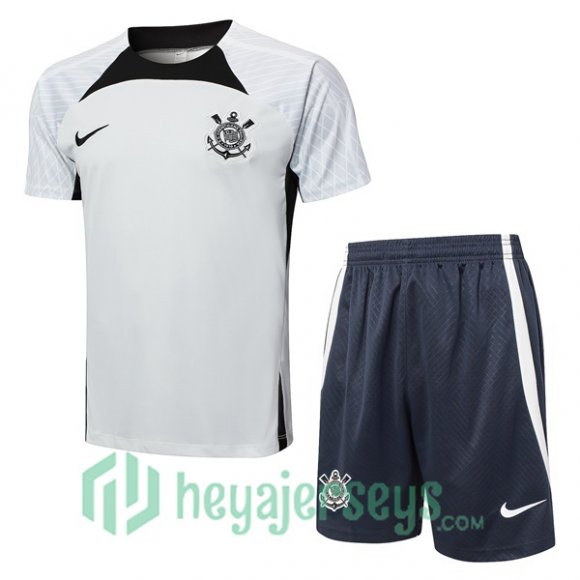 Corinthians Training T-Shirts + Shorts Gray 2024-2025