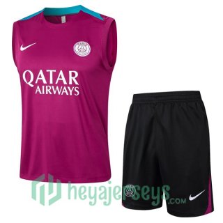 Soccer Vest Paris Saint Germain + Shorts Purple 2024-2025