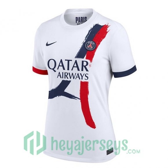 Paris Saint Germain Women Away Soccer Jerseys White 2024-2025