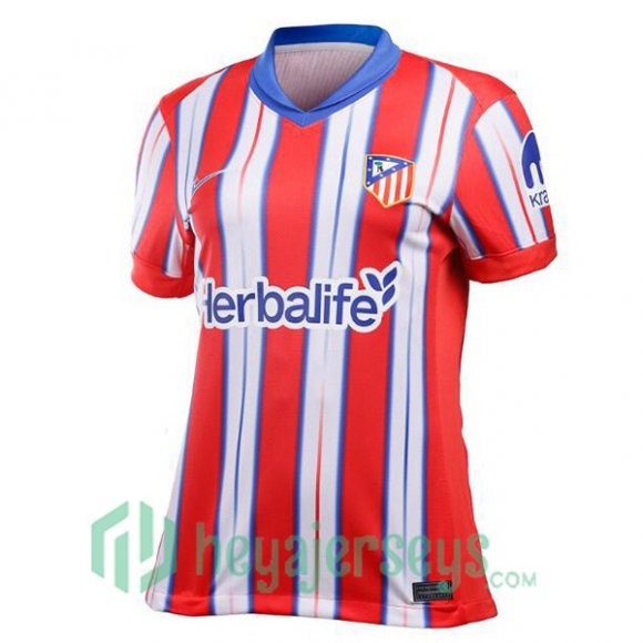 Atletico Madrid Women Home Soccer Jerseys Red 2024-2025