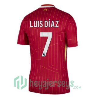 FC Liverpool (LUIS DÍAZ 7) Home Soccer Jerseys Red 2024-2025