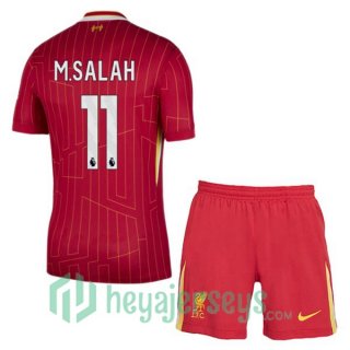 FC Liverpool (M.SALAH 11) Kids Home Soccer Jerseys Red 2024-2025