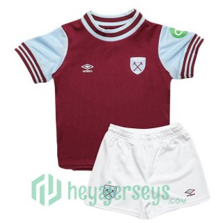 West Ham United Kids Home Soccer Jerseys Red 2024-2025