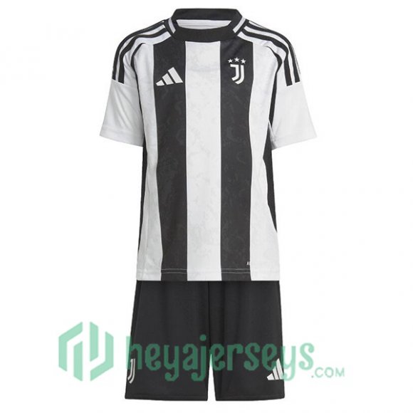 Juventus Kids Home Soccer Jerseys Black White 2024/2025