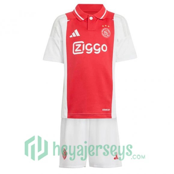 AFC Ajax Kids Home Soccer Jerseys Red White 2024/2025