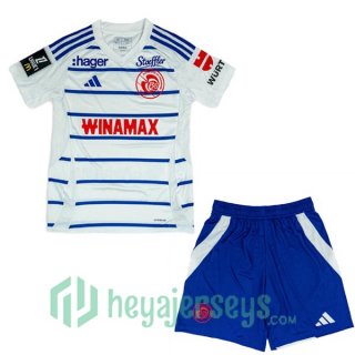 RC Strasbourg Alsace Kids Away Soccer Jerseys White 2024/2025