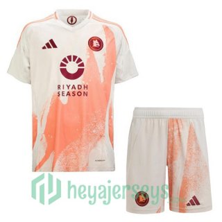 AS Roma Kids Away Soccer Jerseys White 2024/2025