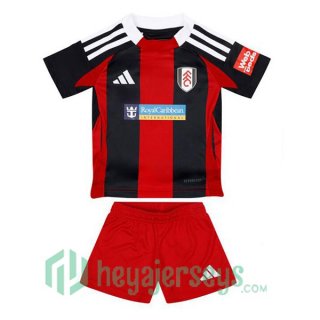 Fulham FC Kids Away Soccer Jerseys Red Black 2024/2025