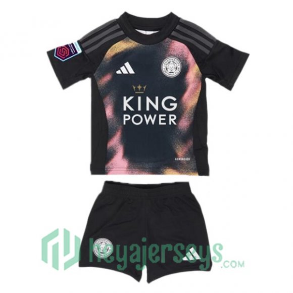 Leicester City Kids Away Soccer Jerseys Black 2024/2025