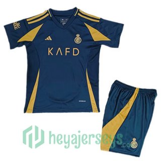 Al-Nassr FC Kids Away Soccer Jerseys Blue 2024/2025