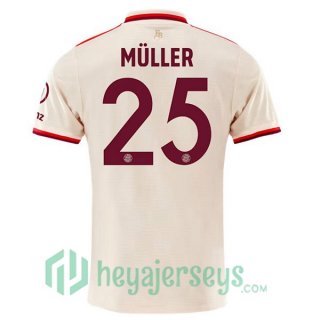 Bayern Munich (Müller 25) Third Soccer Jerseys Yellow 2024/2025