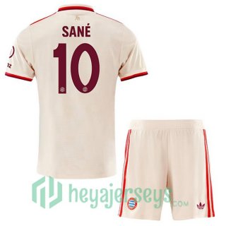 Bayern Munich (Sané 10) Kids Third Soccer Jerseys Yellow 2024/2025