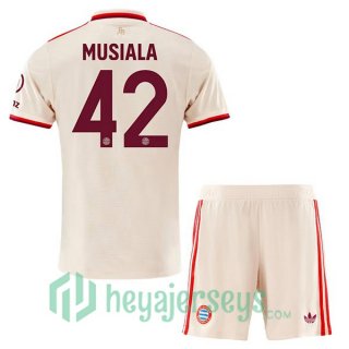 Bayern Munich (Musiala 42) Kids Third Soccer Jerseys Yellow 2024/2025