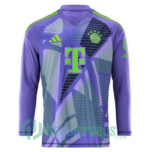 Bayern Munich Goalkeeper Soccer Jerseys Long Sleeve Purple 2024/2025