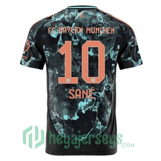 Bayern Munich (Sané 10) Away Soccer Jerseys Black 2024/2025