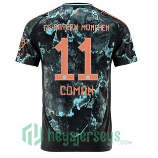 Bayern Munich (Coman 11) Away Soccer Jerseys Black 2024/2025