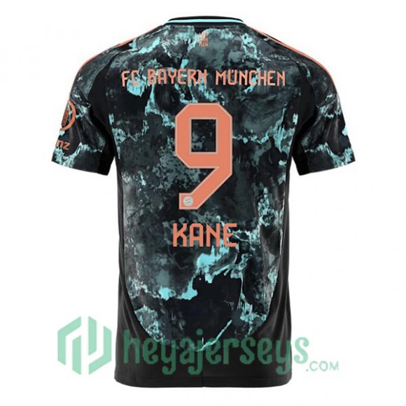 Bayern Munich (Kane 9) Away Soccer Jerseys Black 2024/2025