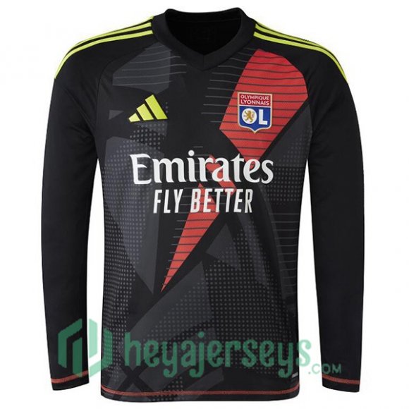 Olympique Lyon Goalkeeper Soccer Jerseys Long Sleeve Black 2024/2025