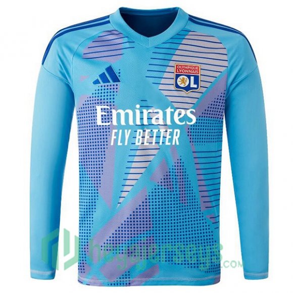 Olympique Lyon Goalkeeper Soccer Jerseys Long Sleeve Blue 2024/2025