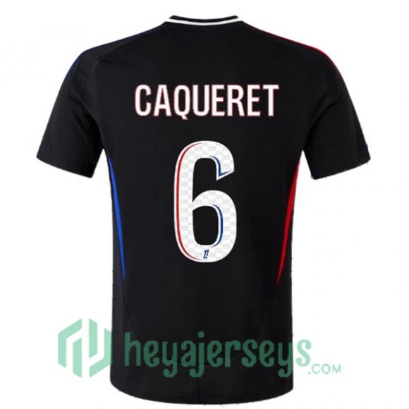 Olympique Lyon (CAQUERET 6) Away Soccer Jerseys Black 2024/2025