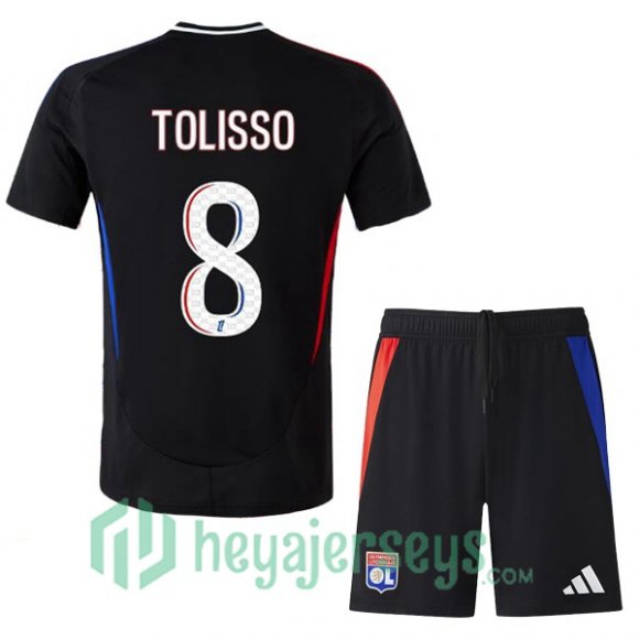 Olympique Lyon (TOLISSO 8) Kids Away Soccer Jerseys Black 2024/2025