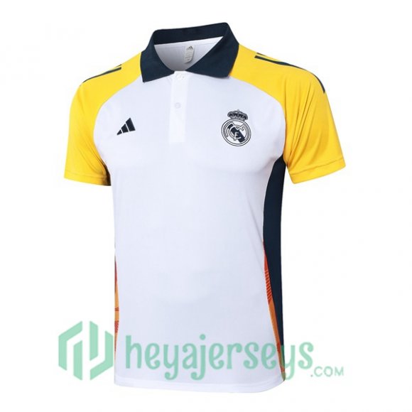 Soccer Polo Real Madrid White Yellow 2024/2025