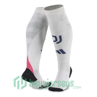 Juventus Away Soccer Socks White 2024/2025