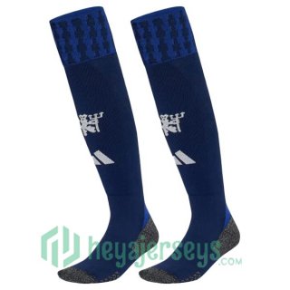 Manchester United Away Soccer Socks Blue 2024/2025