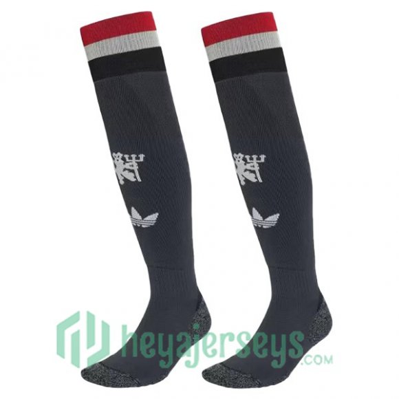 Manchester United Third Soccer Socks White 2024/2025