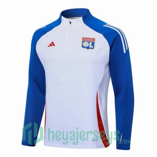 Training Sweatshirt Olympique Lyon White Blue 2024/2025