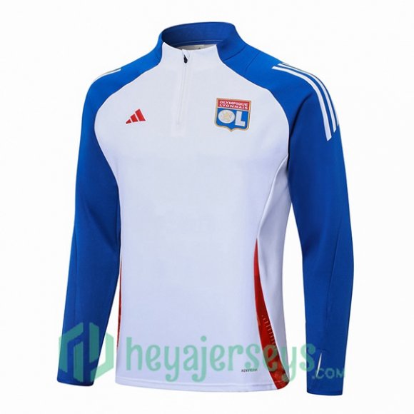 Training Sweatshirt Olympique Lyon White Blue 2024/2025