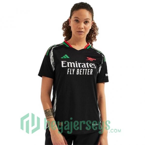 FC Arsenal Women Away Soccer Jerseys Black 2024/2025