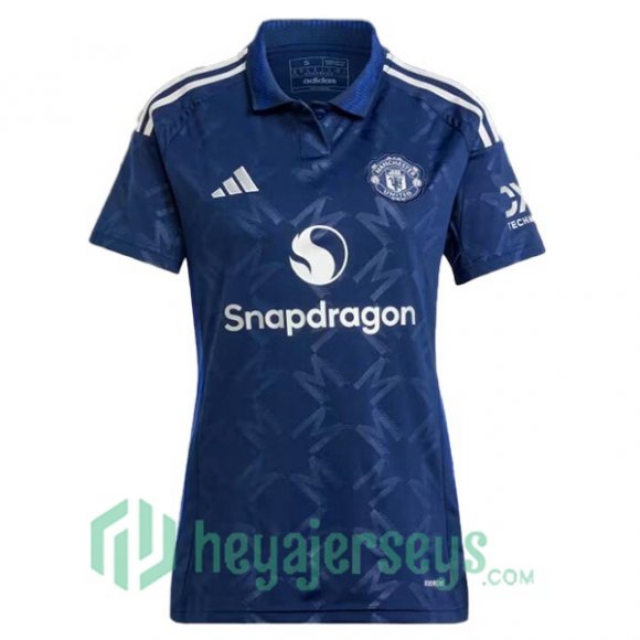 Manchester United Women Away Soccer Jerseys Blue 2024/2025