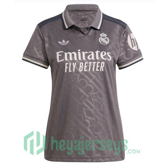 Real Madrid Women Third Soccer Jerseys Gray 2024/2025