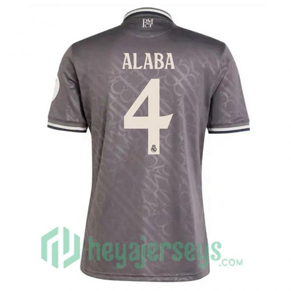 Real Madrid (Alaba 4) Third Soccer Jerseys Gray 2024/2025