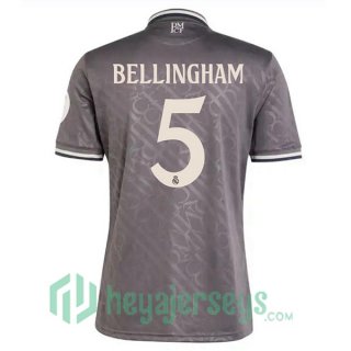 Real Madrid (Bellingham 5) Third Soccer Jerseys Gray 2024/2025