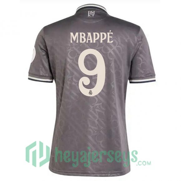 Real Madrid (Mbappé 9) Third Soccer Jerseys Gray 2024/2025