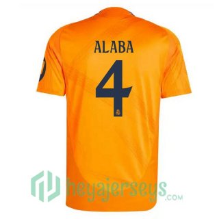 Real Madrid (Alaba 4) Away Soccer Jerseys Orange 2024/2025