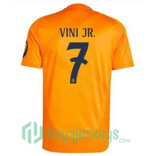 Real Madrid (Vini Jr. 7) Away Soccer Jerseys Orange 2024/2025