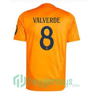 Real Madrid (Kroos 8) Away Soccer Jerseys Orange 2024/2025