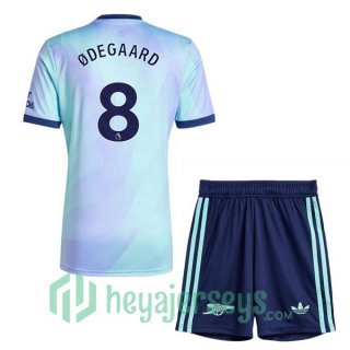 FC Arsenal (ØDEGAARD 8) Kids Third Soccer Jerseys Blue 2024/2025