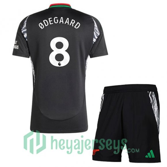 FC Arsenal (ØDEGAARD 8) Kids Away Soccer Jerseys Black 2024/2025