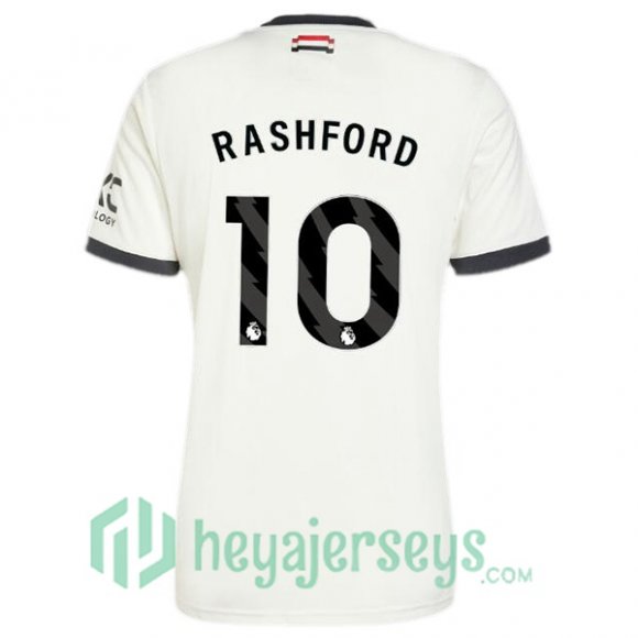 Manchester United (Rashford 10) Third Soccer Jerseys White 2024/2025