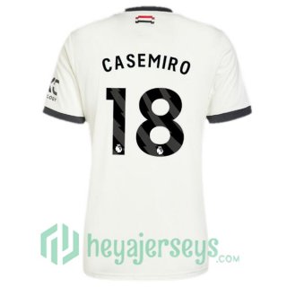 Manchester United (Casemiro 18) Third Soccer Jerseys White 2024/2025