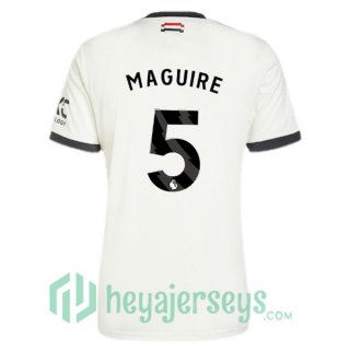 Manchester United (Maguire 5) Third Soccer Jerseys White 2024/2025